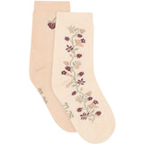 Minymo Birch Strumpor M/ Lettuce Edge 2-Pack