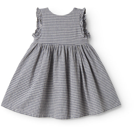 MarMar Cotton Linen Marine Check Darame Klänning