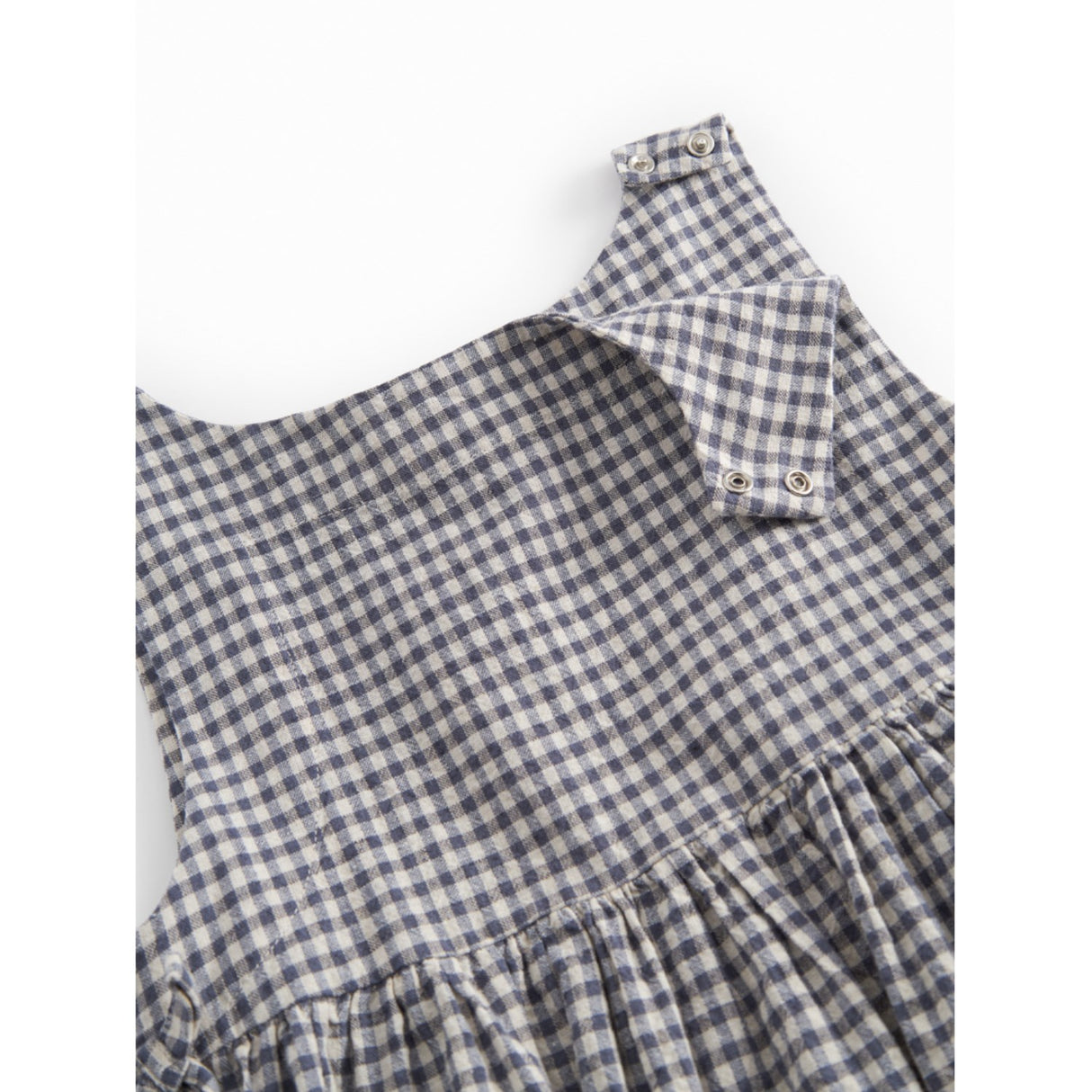 MarMar Cotton Linen Marine Check Tarame Topp