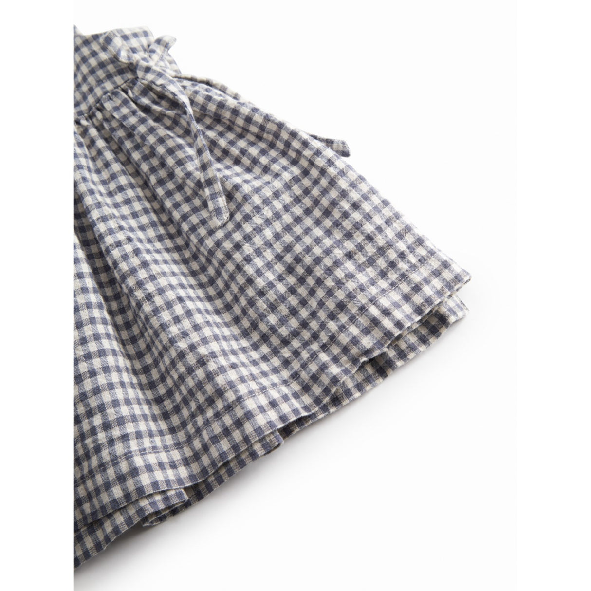 MarMar Cotton Linen Marine Check Tarame Topp