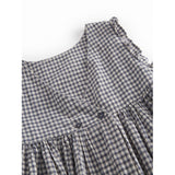 MarMar Cotton Linen Marine Check Darame Klänning