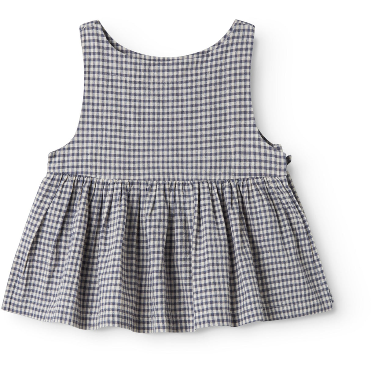 MarMar Cotton Linen Marine Check Tarame Topp