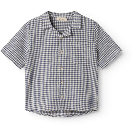 MarMar Cotton Linen Marine Check Tage Skjorta