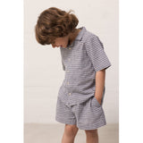 MarMar Cotton Linen Marine Check Tage Skjorta