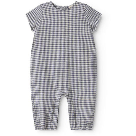 MarMar Cotton Linen Marine Check Rovento Romper