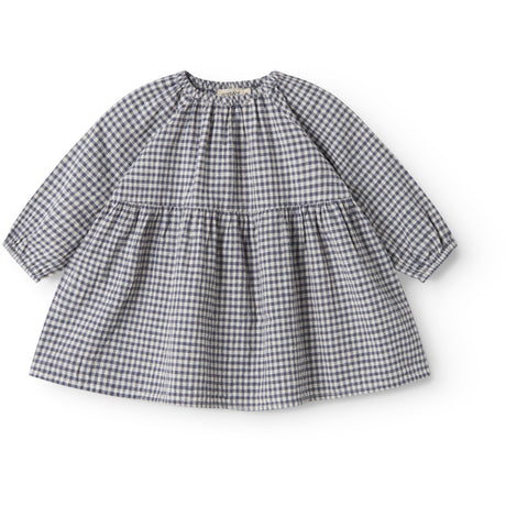MarMar Cotton Linen Marine Check Dawson B Klänning