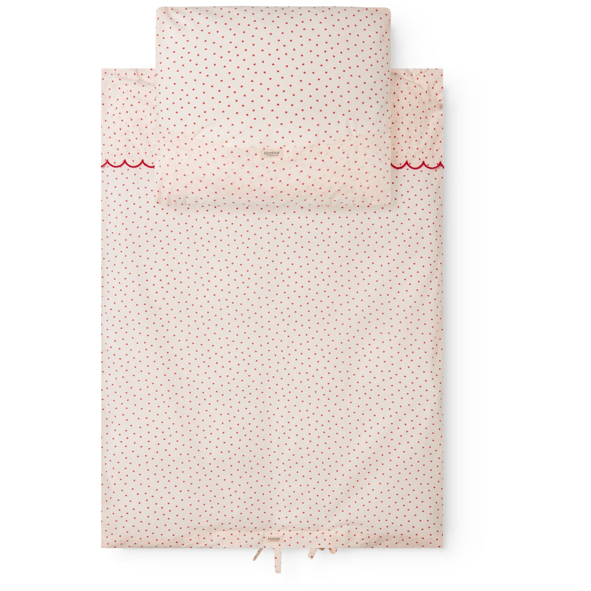 MarMar Crispy Poplin Acc Happy Hearts Säng Linne Scallop Baby