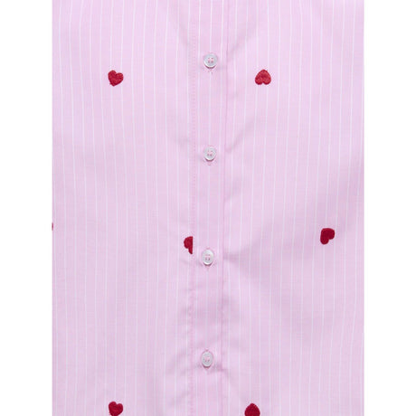 kids ONLY Begonia Pink Cloud Dancer/Emb Red Hearts Kognew Lina Ss Stripe Emb Skjorta Wvn