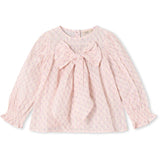 Fliink Chalk Pink Check Aop Zorro Ls Rosett Blus