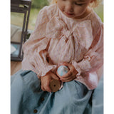 Fliink Chalk Pink Check Aop Zorro Ls Rosett Blus