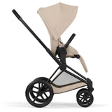 Cybex Cozy Beige/Beige Priam Comfort Matt Black Inklusiv Foldbar Liggedel