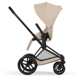 Cybex Cozy Beige/Beige Priam Comfort Matt Black Inklusiv Foldbar Liggedel