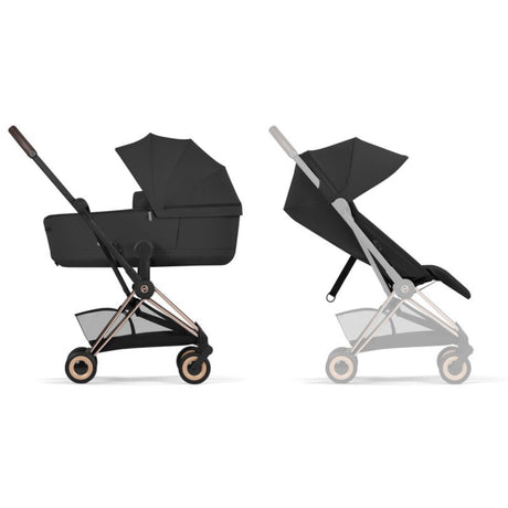 Cybex Sepia Black/Black Coÿa Comfort Rosegold Inklusiv Foldbar Liggedel