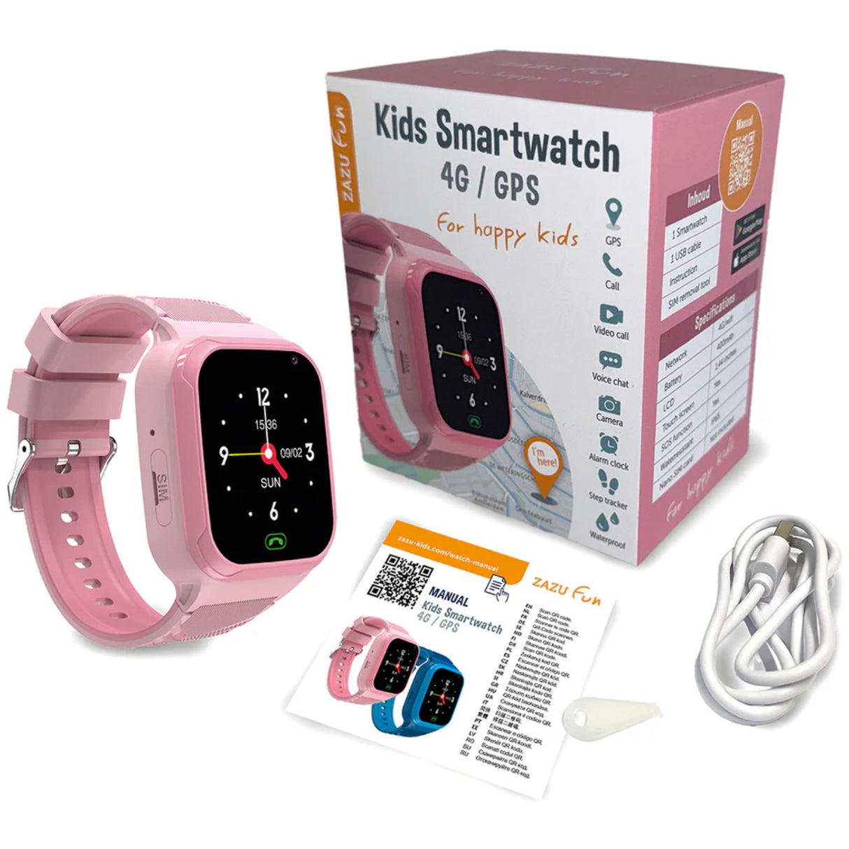 Zazu Pink Smart Klocka 4G