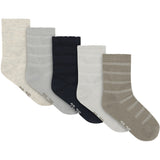 Minymo Night Gray Strumpor M/ Stickad 5-Pack