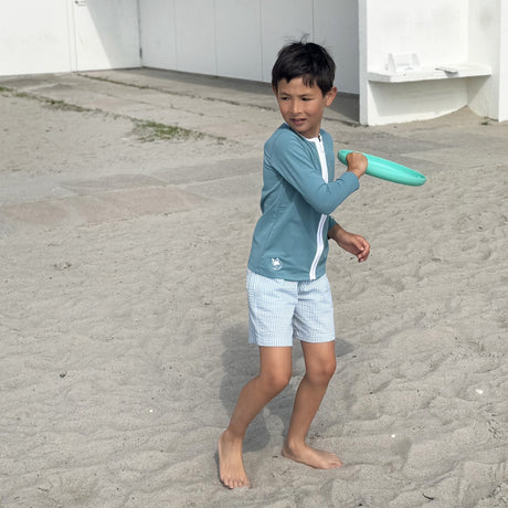Petit Crabe Stone Basic Dragkedja Uv-Swim Skjorta L/S