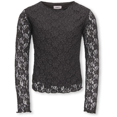 kids ONLY Black Coffee Kogleika Ls Lace Topp Jrs Noos