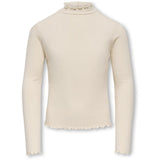 kids ONLY Whitecap Gray Kogfransiska Schl Ls Hi-Nck Topp Jrs Noos