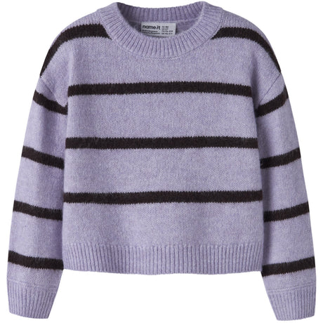 Name It Heirloom Lilac Chocolate Plum Nmfolenska Ls Stickad
