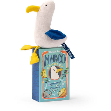 Moulin Roty mjukdjur med skallra - Marco the Seagull 18 cm - Puce & Pilou