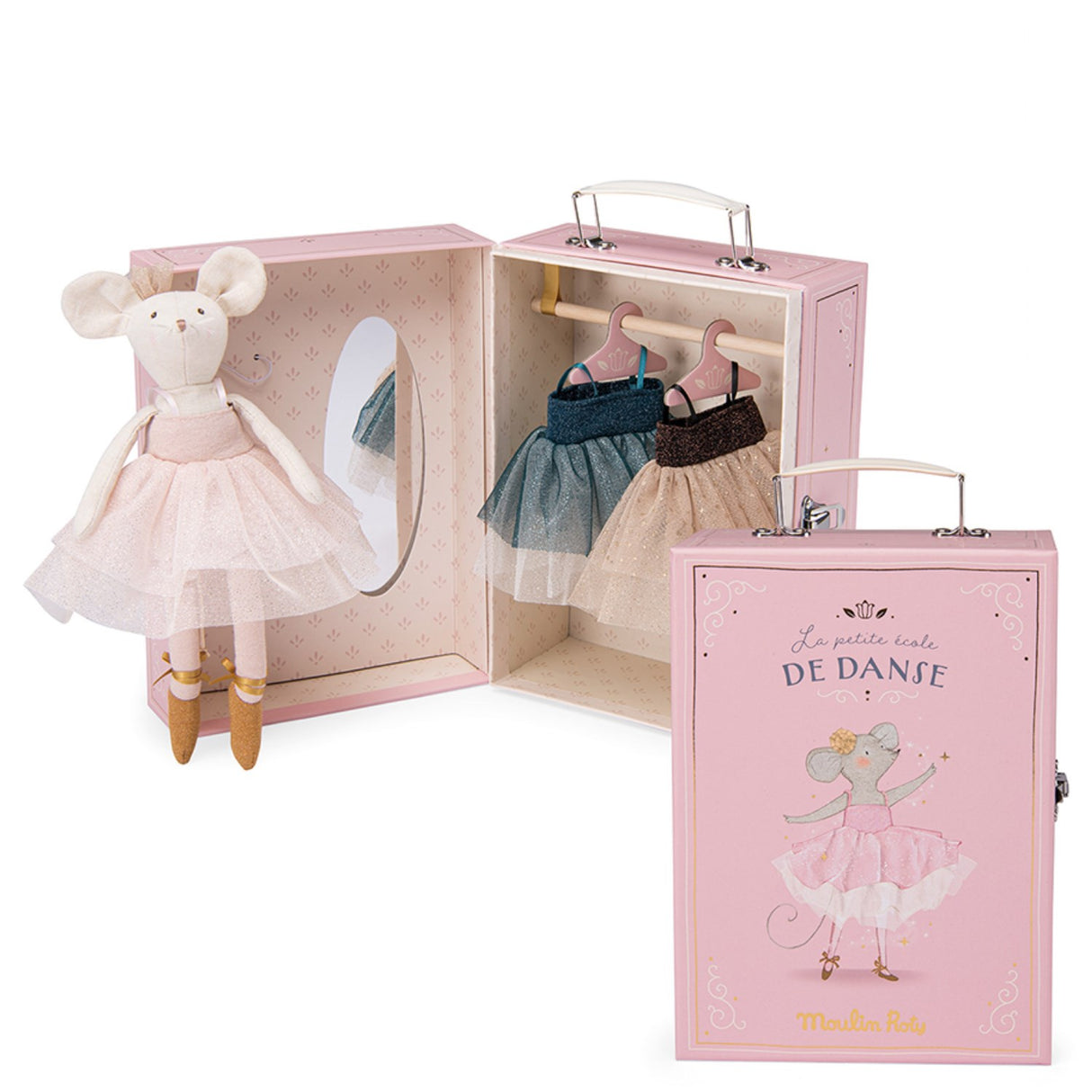 Moulin Roty Ballerina Mus i resväska 26 cm - Suzies garderob