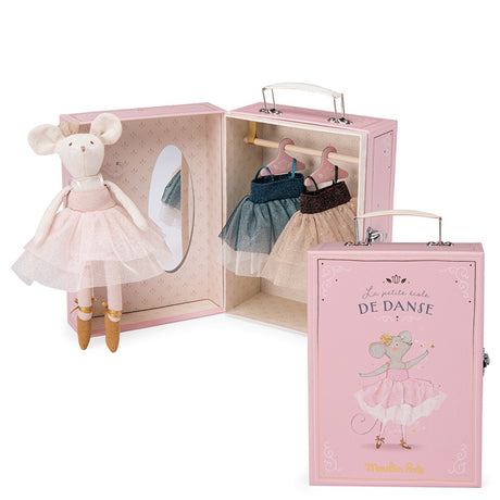 Moulin Roty Ballerina Mus i resväska 26 cm - Suzies garderob