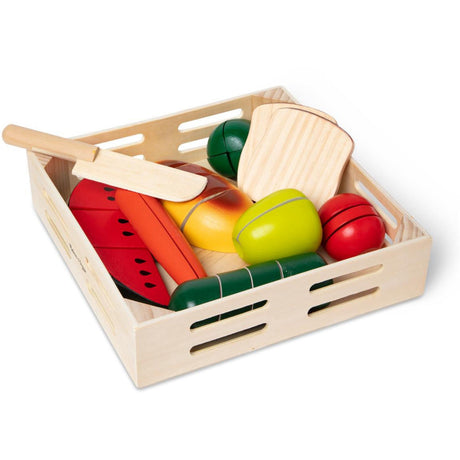 Melissa & Doug Multifarvet Wooden Food Playset Cutting Food