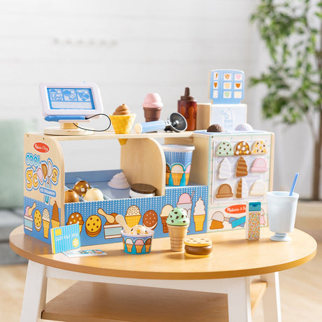 Melissa & Doug Multifarvet Cool Scoops Ice Creamery Wooden Counter