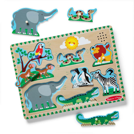 Melissa & Doug Multifarvet Sound Puzzle Zoo Animals