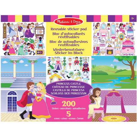 Melissa & Doug Multifarvet Reusable Sticker Pad Princess Castle
