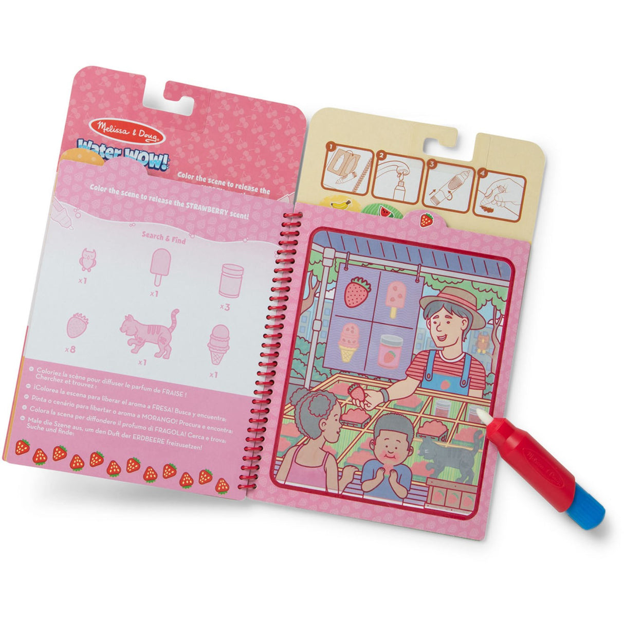 Melissa & Doug Rød Målarbok "Water Wow!" Frugtdufte