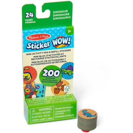 Melissa & Doug Grøn Sticker Wow! Refill W/ Mini Pad Dinosaur