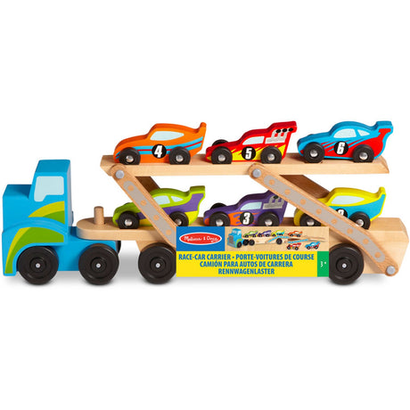 Melissa & Doug Multifarvet Biltransporter "Mega Racerbiler" Sett