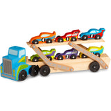Melissa & Doug Multifarvet Biltransporter "Mega Racerbiler" Sett