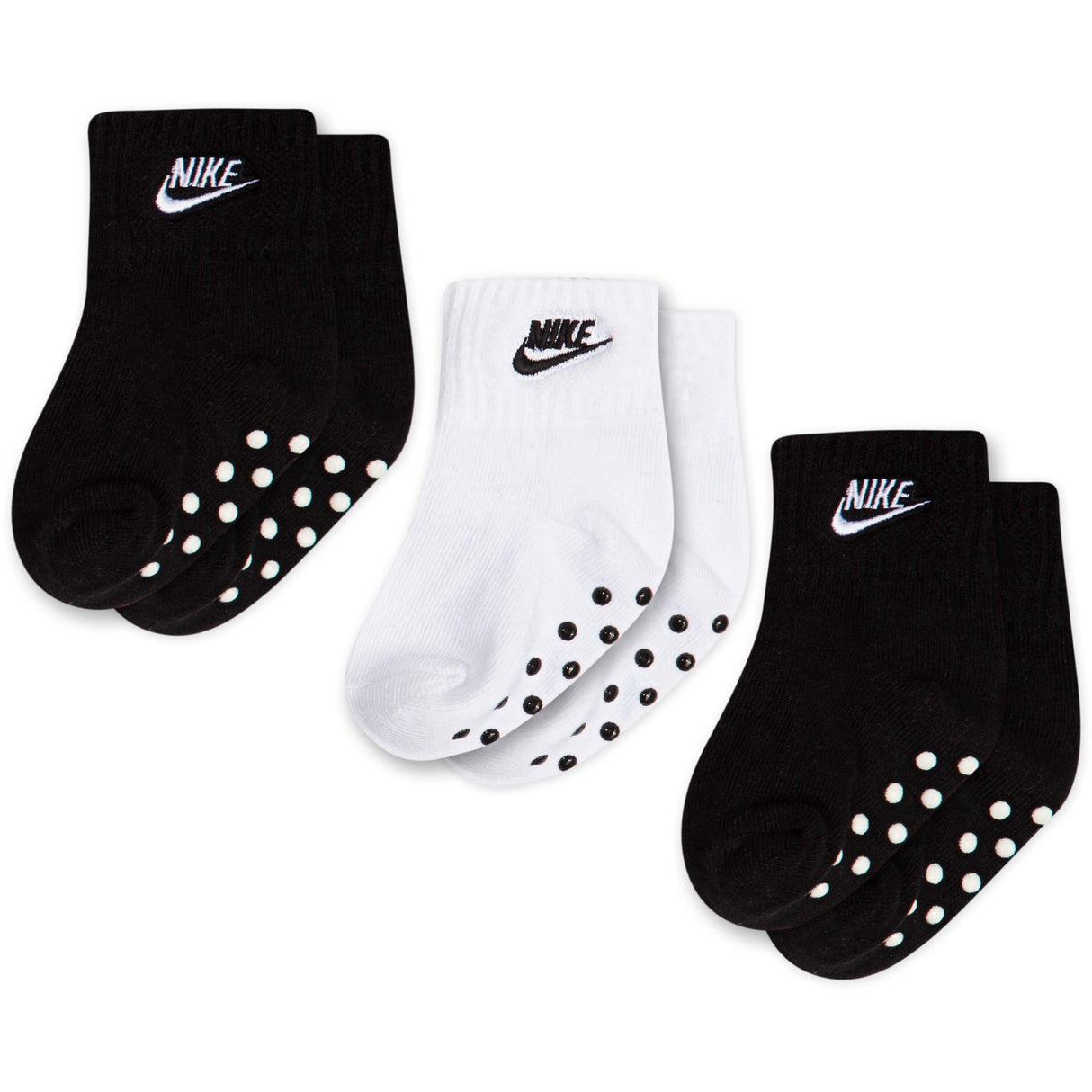 NIKE Black Core Futura Gripper 3-Pack Strumpor