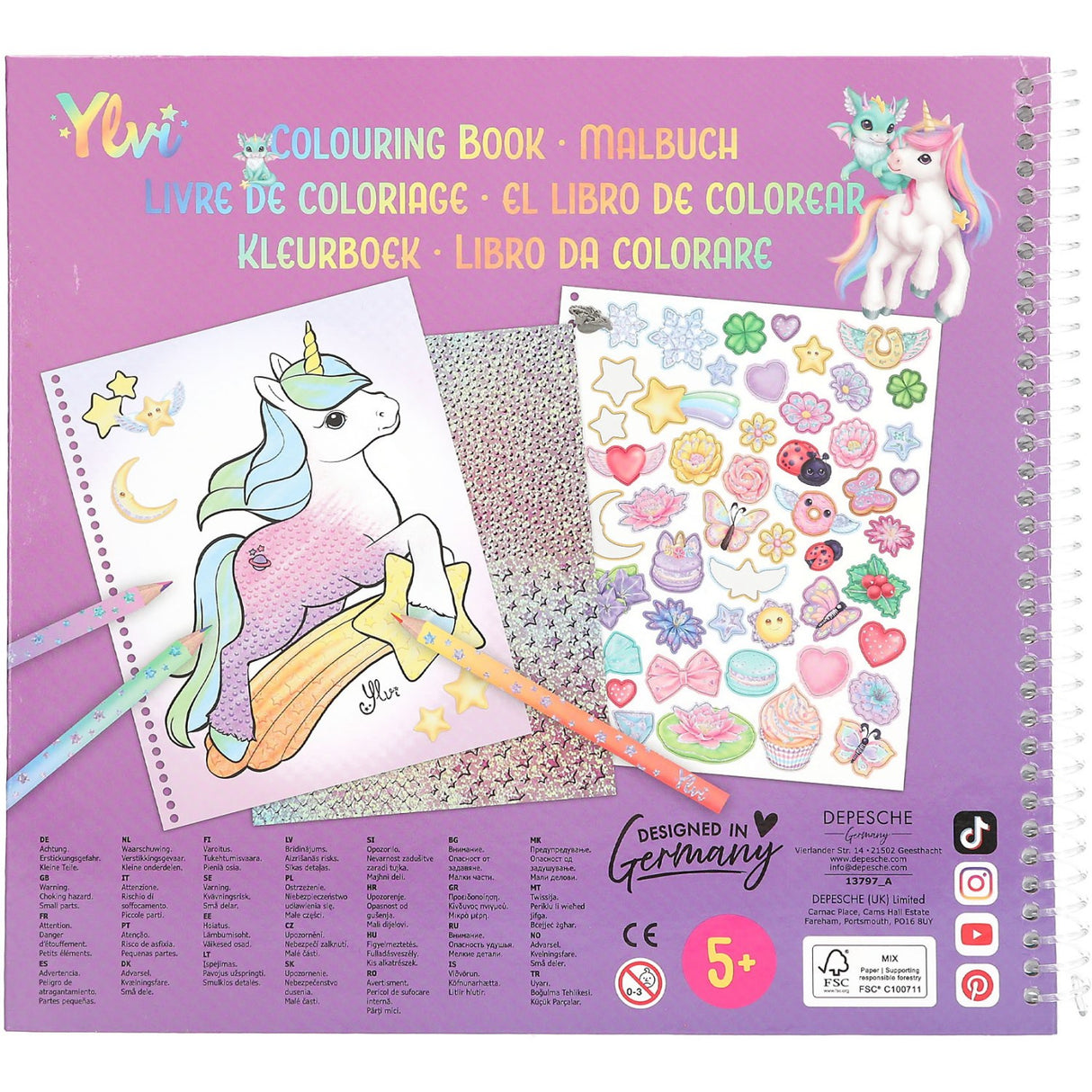 Ylvi Lucky Dragon Colouring Bok