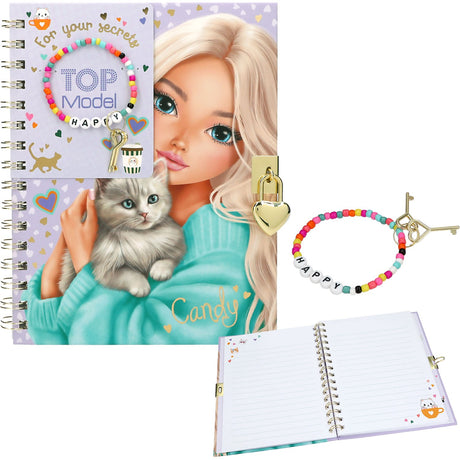 TOPModel Dagbok Med Padlock Och Bracelet