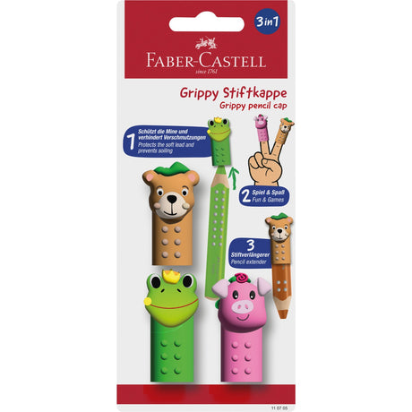 Faber-Castell Animal Caps för Grippy Crayons 3-i-1