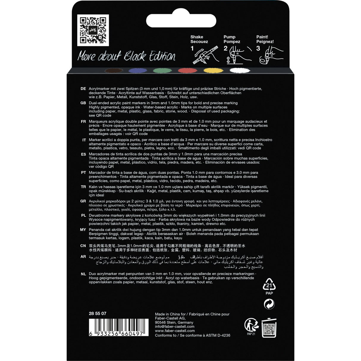 Faber-Castell Shake & Paint akrylpennor