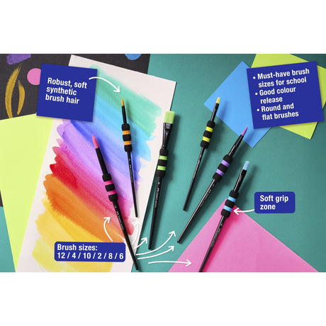 Faber-Castell borstset med mjukt grepp, storlek 6 BC