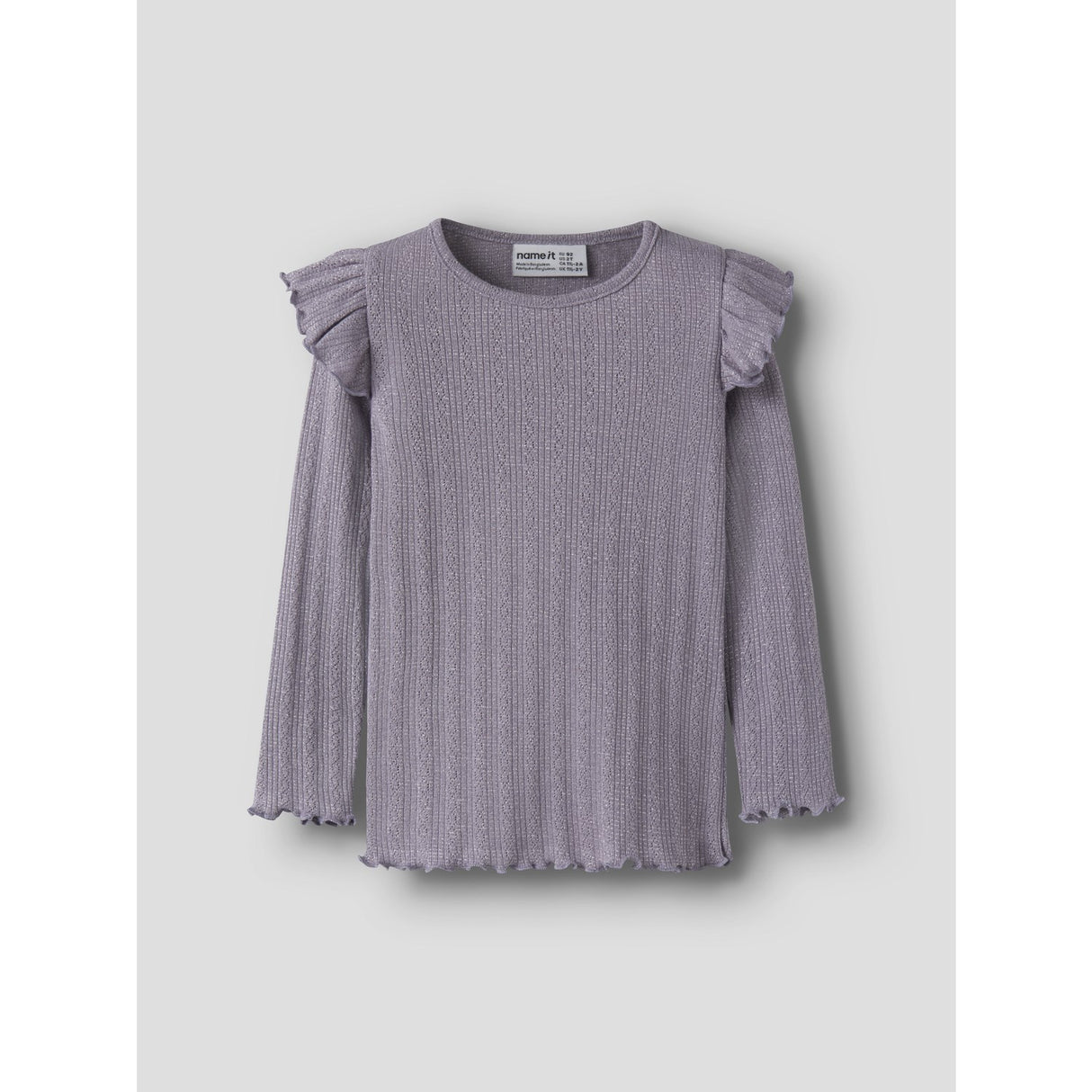 Name It Lavender Gray Melange Nmfblitta Ls Slim Topp