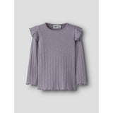 Name It Lavender Gray Melange Nmfblitta Ls Slim Topp