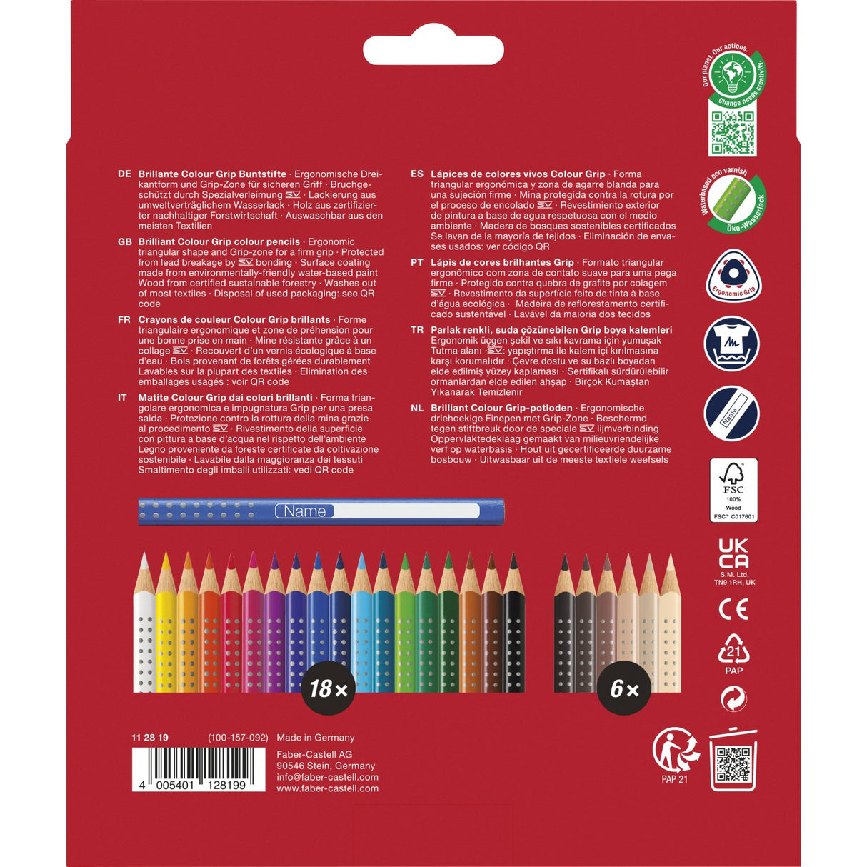 Faber-Castell Gripkritor "Hudtoner" 24 nummer