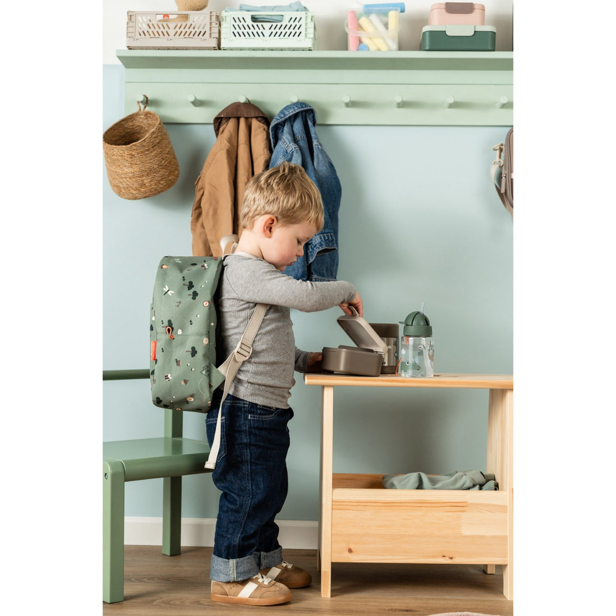 DonebyDeer Green Tiny Trails Kids Ryggsäck