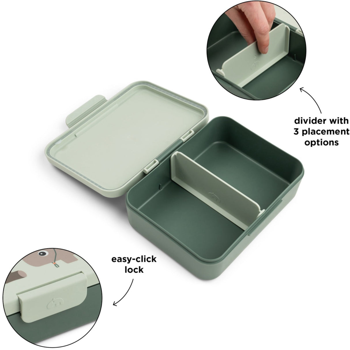 DonebyDeer Green Tiny Trails Lunch Låda Med Divider