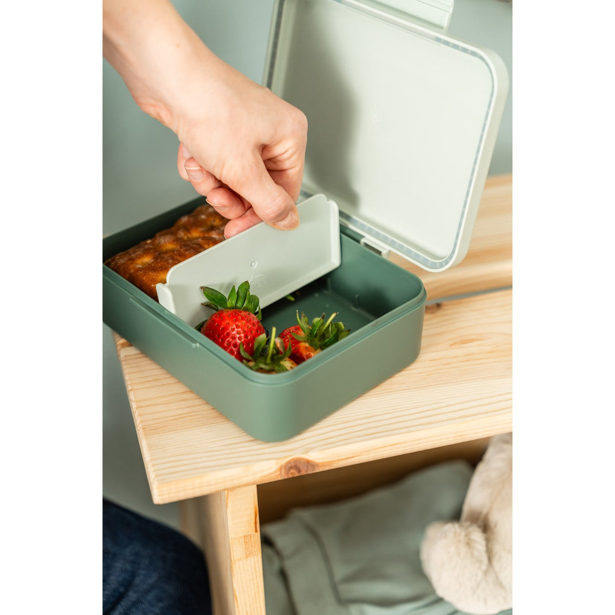 DonebyDeer Green Tiny Trails Lunch Låda Med Divider