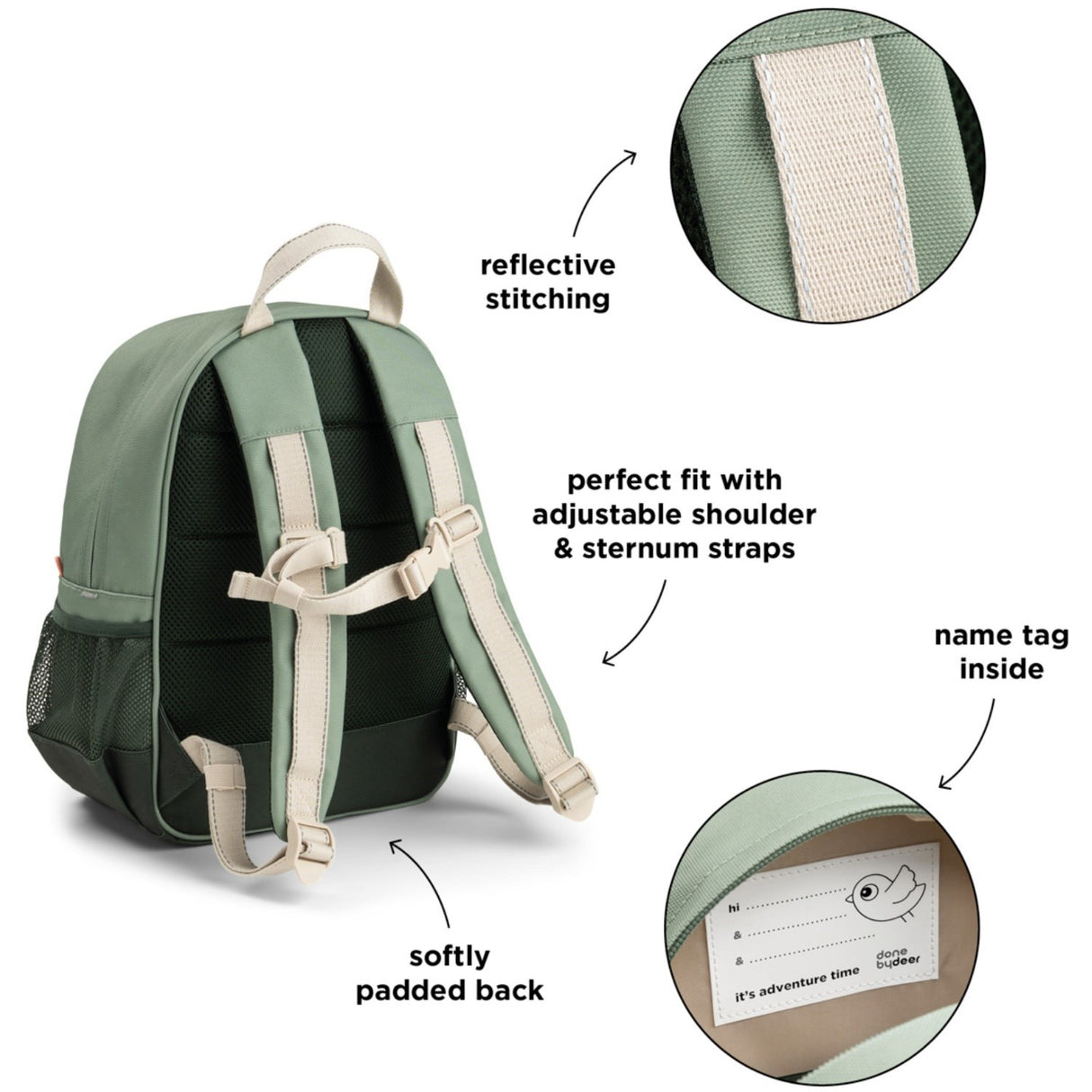 DonebyDeer Green Tiny Trails Junior Ryggsäck