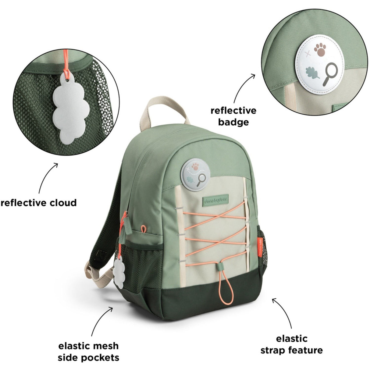 DonebyDeer Green Tiny Trails Junior Ryggsäck