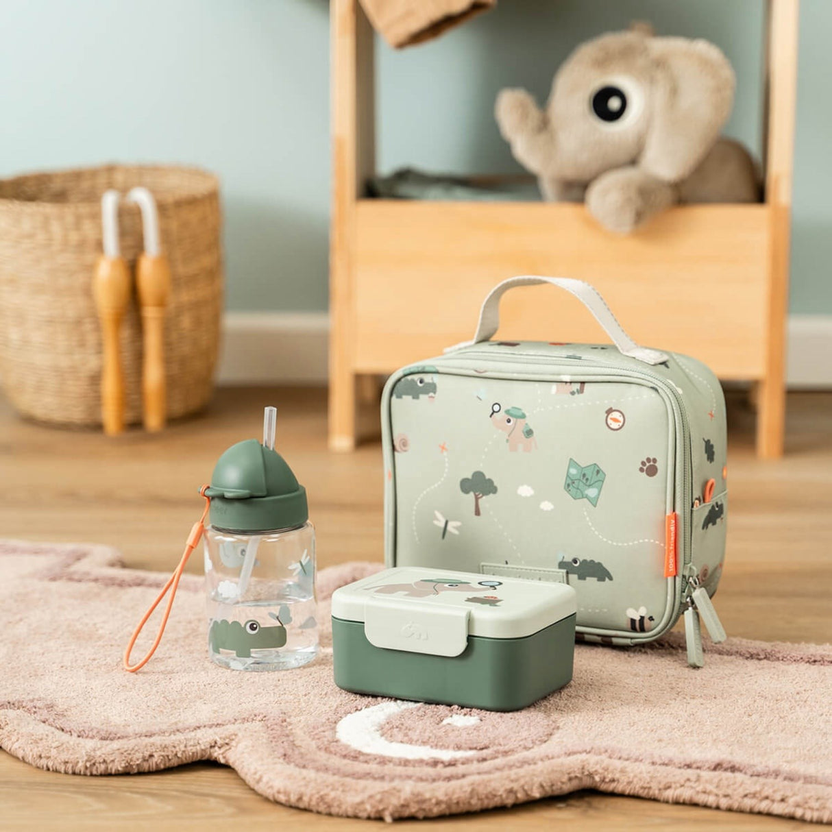 DonebyDeer Green Tiny Trails Tiny Insulated Lunch Väska