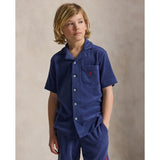 Polo Ralph Lauren Light Navy Knap Front Skjorta